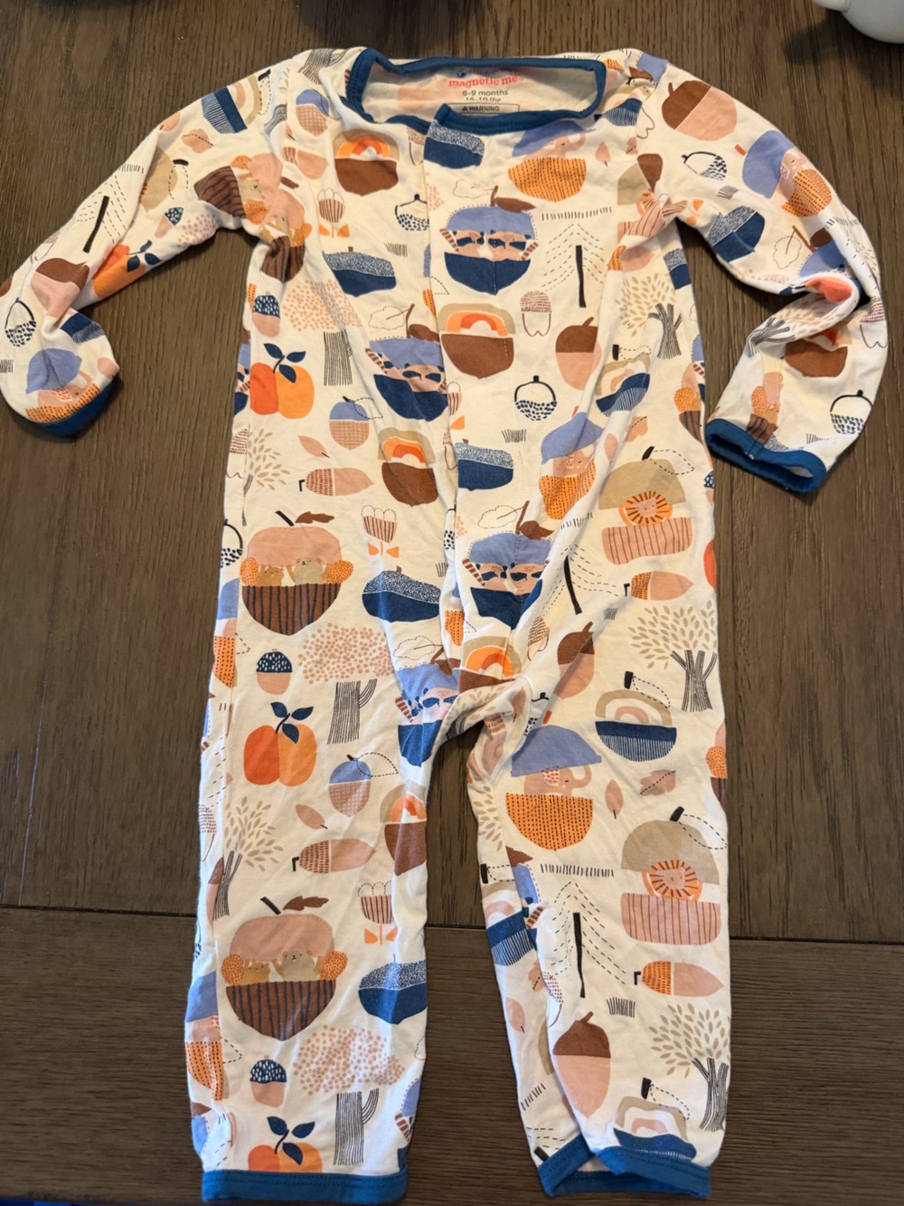 Magnetic Me Multicolor Pumpkin & Acorn Print One-Piece 94% modal
